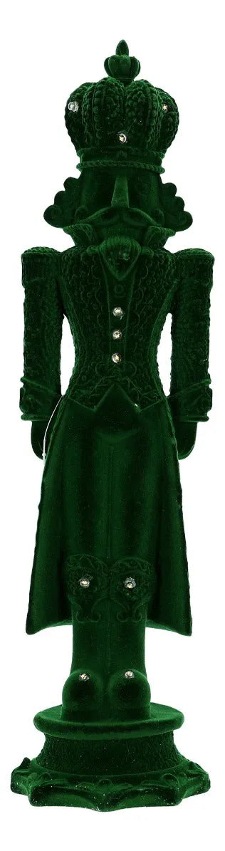 Cascanueces Navideño lluvia Verde Esmeralda Terciopelo 40 Cm