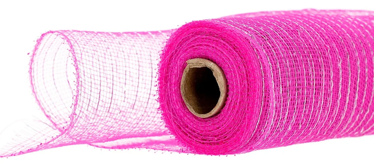 Malla Navideña lluvia Rosa Fucsia Con Plata 52 Cm 9 Metros