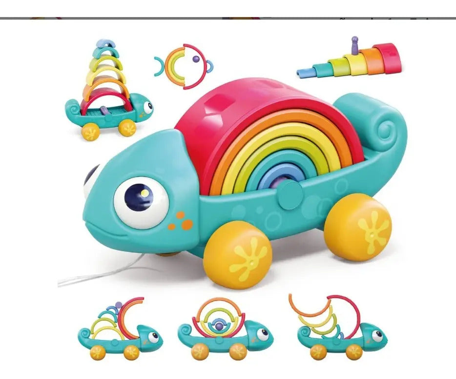 Juguete Didáctico Camaleón De Colores Con Aros Arcoíris