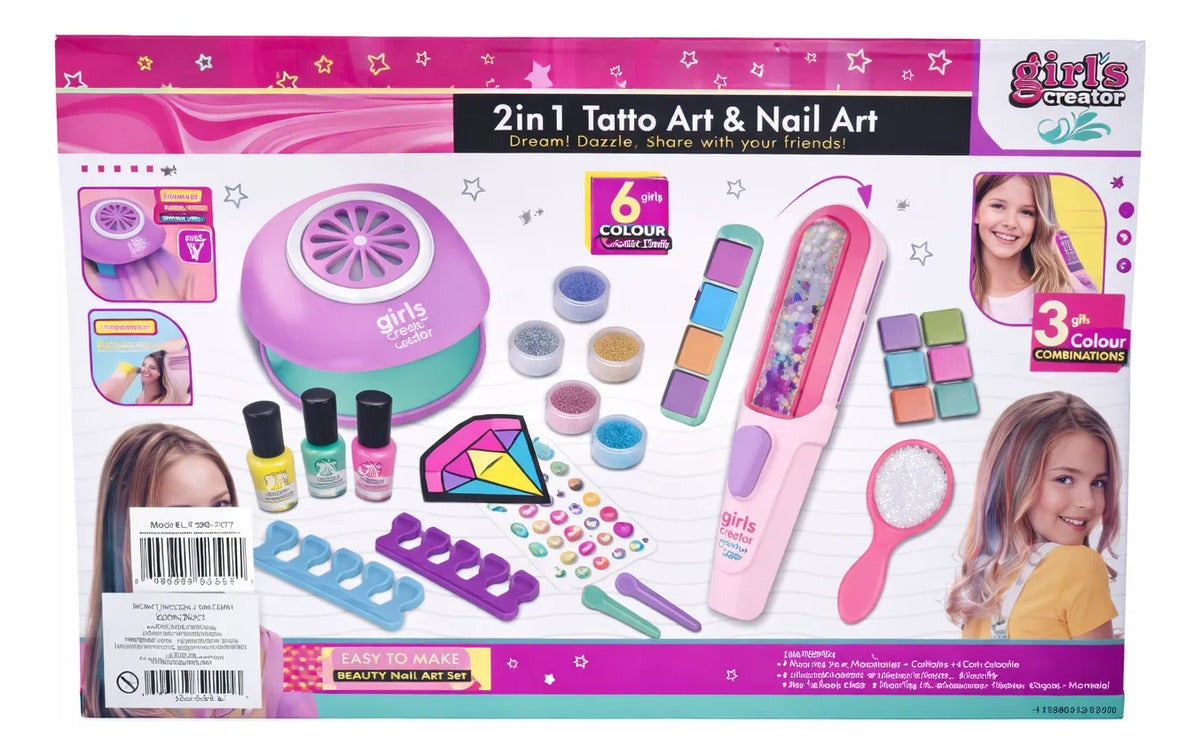 Set De Uñas Con Lampara Y Mechas Candy Toys 18 Piezas