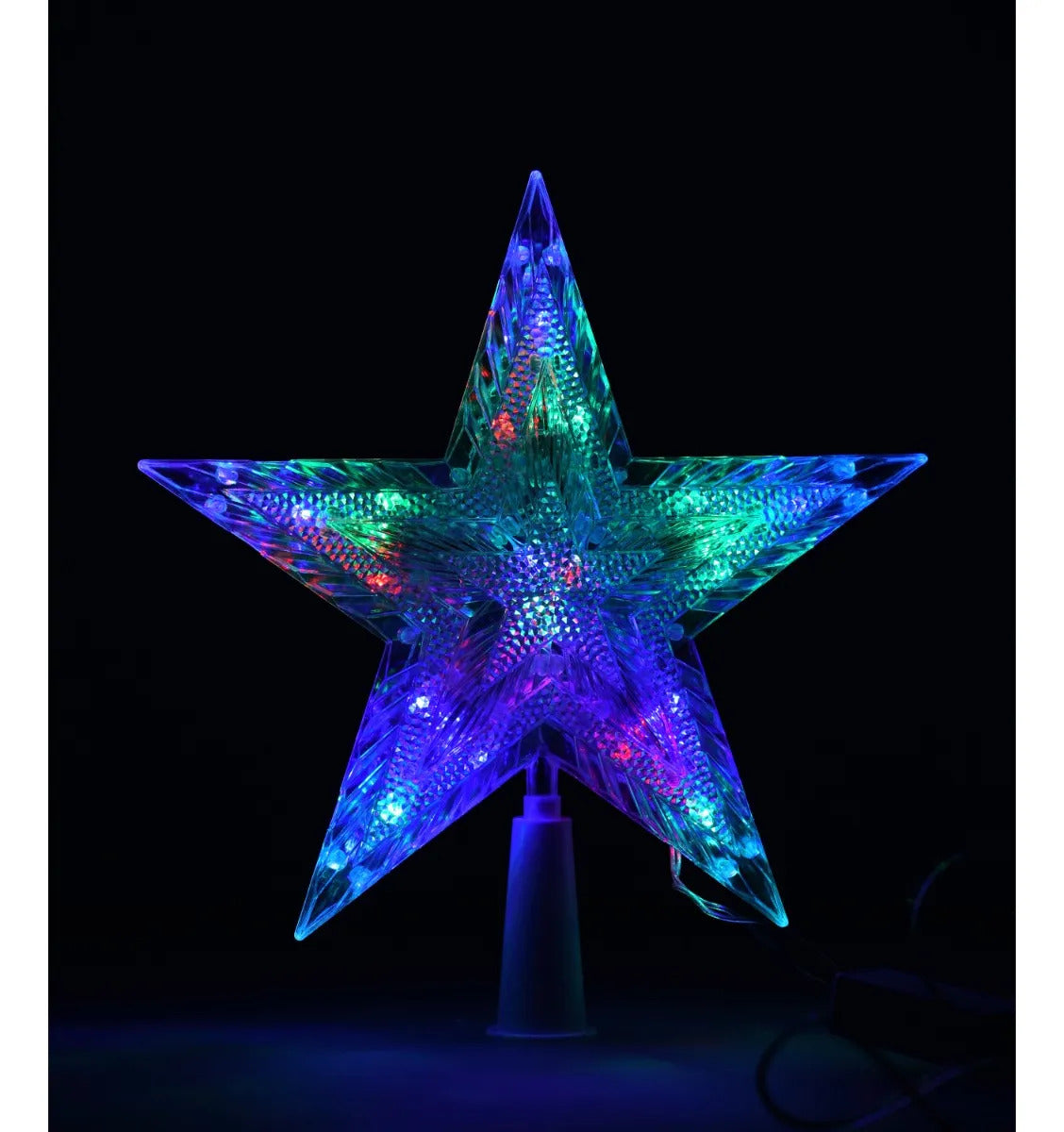 Punta De Árbol JL Estrella Multicolor Con Relieve 18 Led