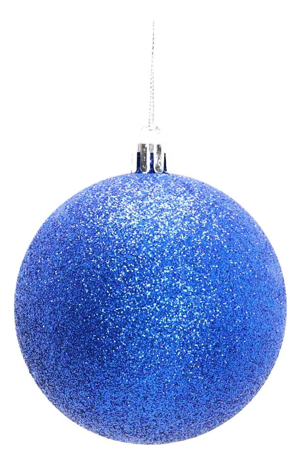 Set Esferas Navideñas Lluvia Azul Rey 30 Piezas 8 Cm