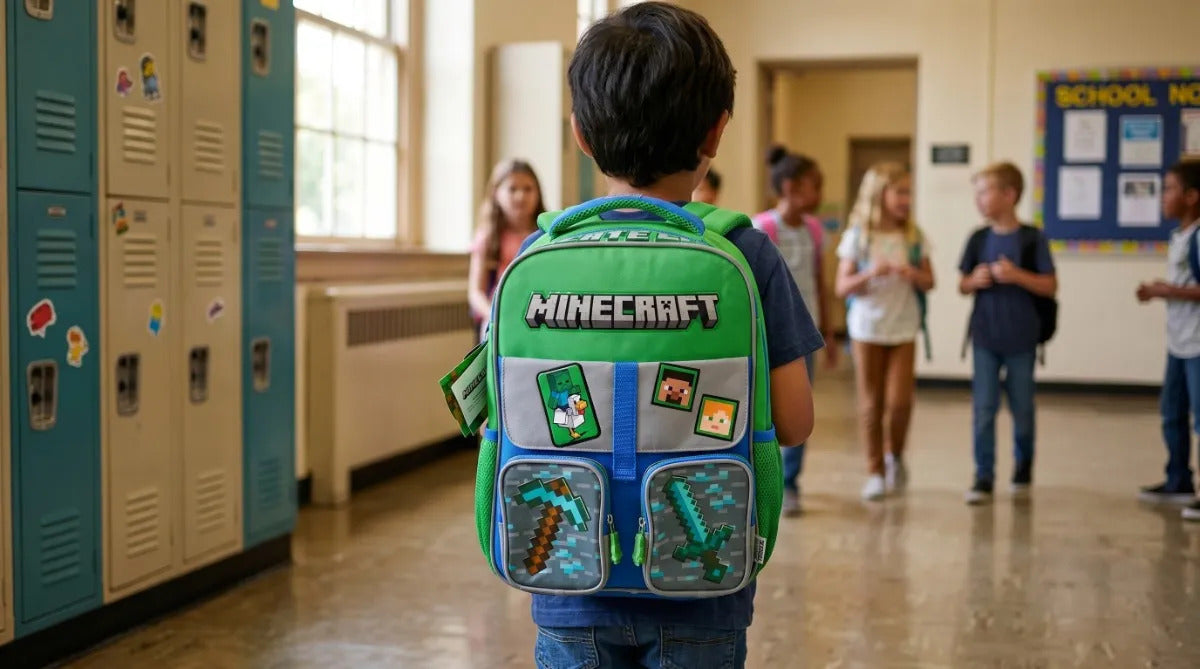 Mochila Escolar Minecraft Ruz Con Steve Alex Y Zombie
