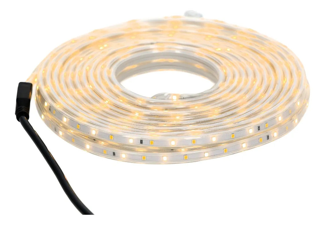 Tira De Luces Led Lluvia 10 Metros Blanco Cálido Plana