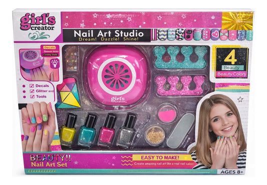 Kit De Nail Art Infantil Candy Toys Con Lámpara Secadora