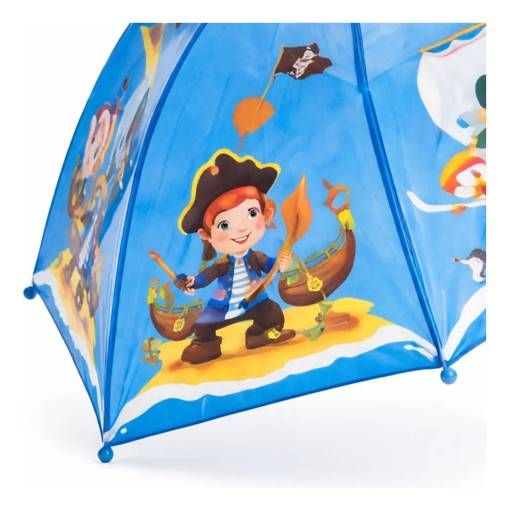Paraguas Infantil De Piratas 3 Personajes Diferentes 67 Cm