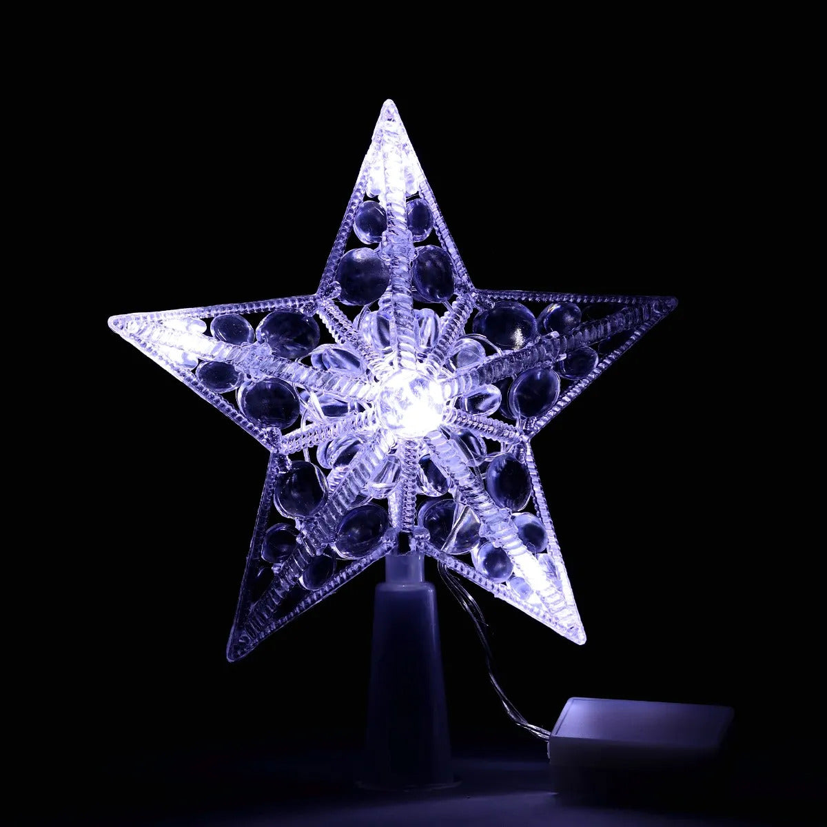 Estrella Navideña JL Transparente 10 Luces Led Blanco Frío
