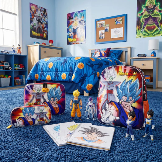 Set Escolar Yadatex Anaranjado 3 Pzas Goku Blue Zamasu