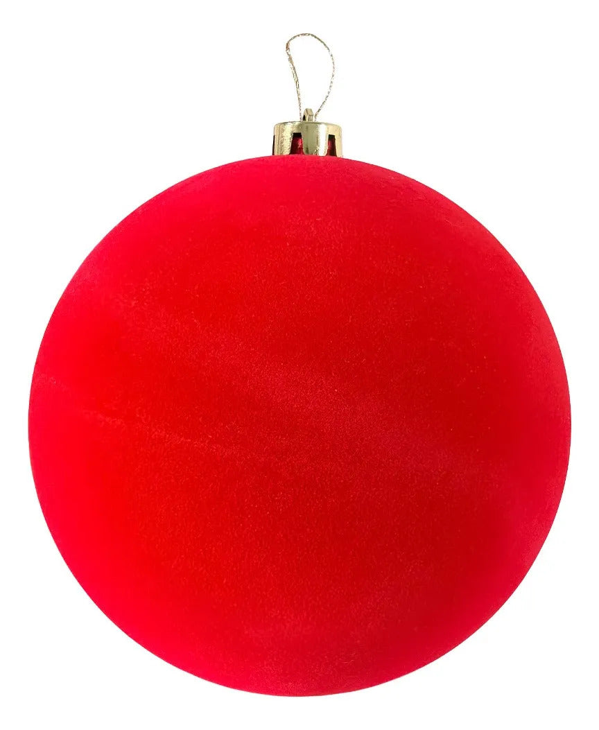 Esferas Navideñas Lluvia Jumbo Rojo 2 Piezas 20 cm