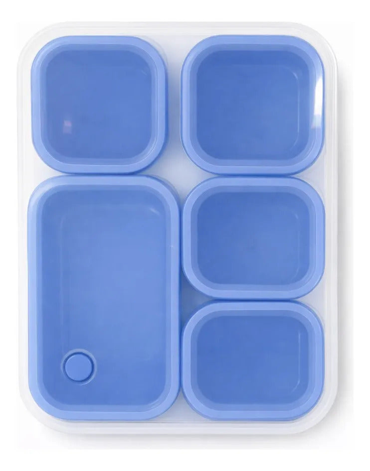 Tupper Lunch Box Yoovee 1000 Ml 5 Compartimientos Hermético
