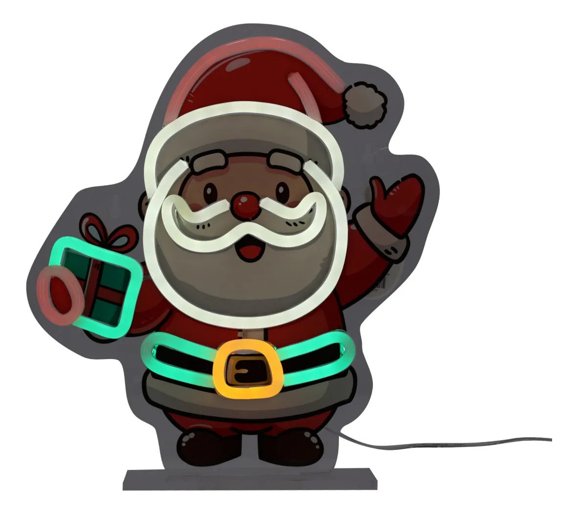 Santa Claus Lluvia con Luz LED Multicolor 28 cm