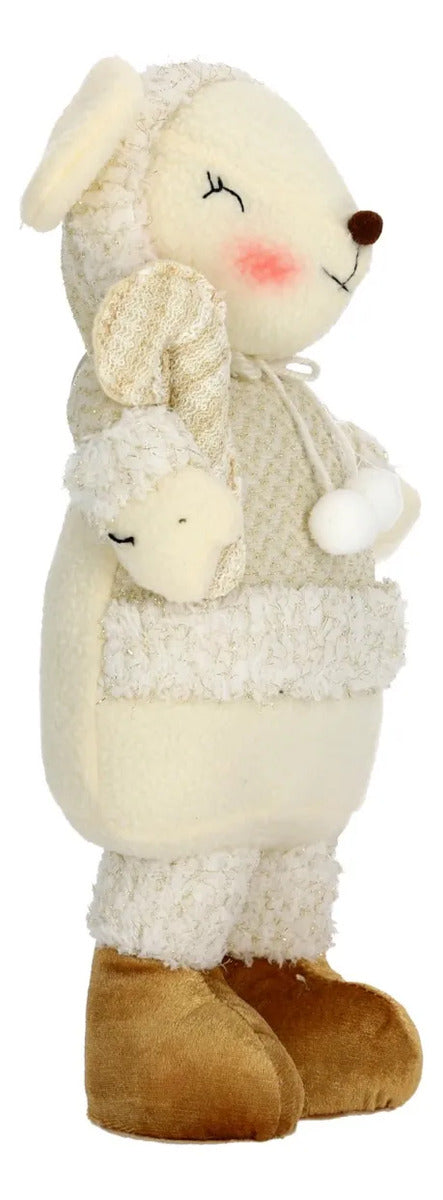 Ratón Navideño Lluvia Felpa con Gorro y Botas 38 cm