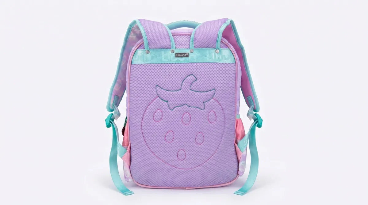 Mochila Lluvia Perrito 3d Vaso Tapioca Color Lila Acolchada