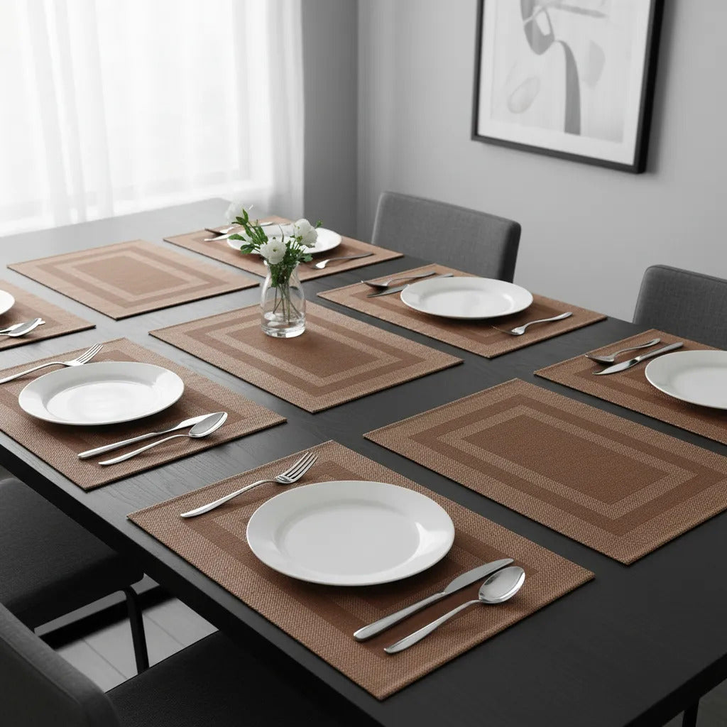 Manteles Individuales Decorativos 6 Piezas Efecto Satinado
