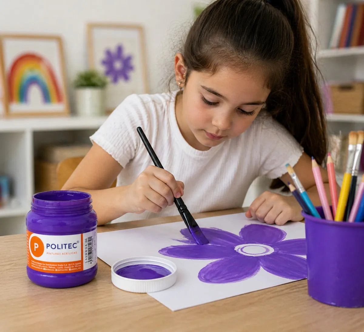 Pintura Acrílica Politec Lavanda 250 Ml Secado Rápido