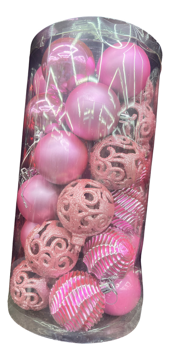 Esferas 30 Piezas Adornos Rosa Metálico Decorativas Lluvia