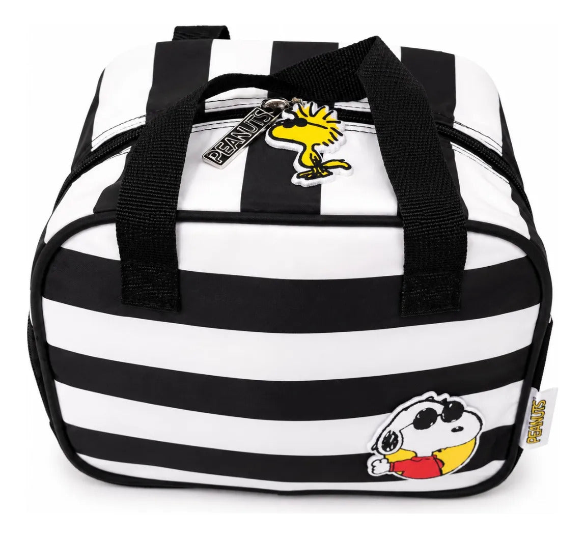 Lonchera Térmica Yadatex Snoopy Rayas Blanco Y Negro