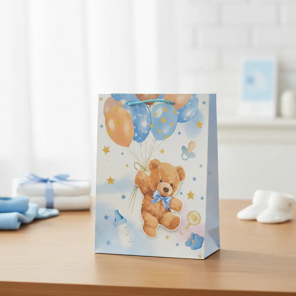 Bolsas De Regalo Una Docena Ositos Y Globos Marca Surimax
