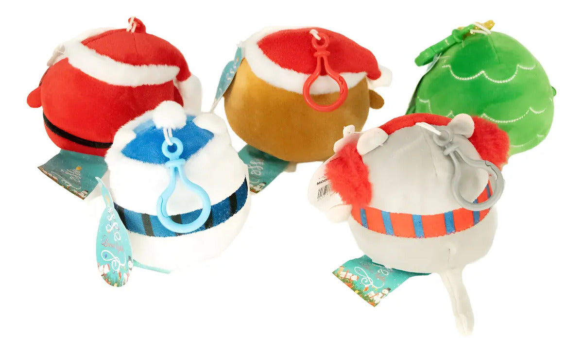 Decoracion 5 Muñecos Navideños Arbol,santa Y Gato 10x8x8 Cm