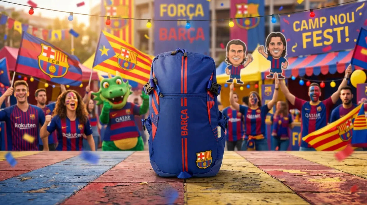 Mochila Fc Barcelona Azul Deportiva Con Tres Compartimientos