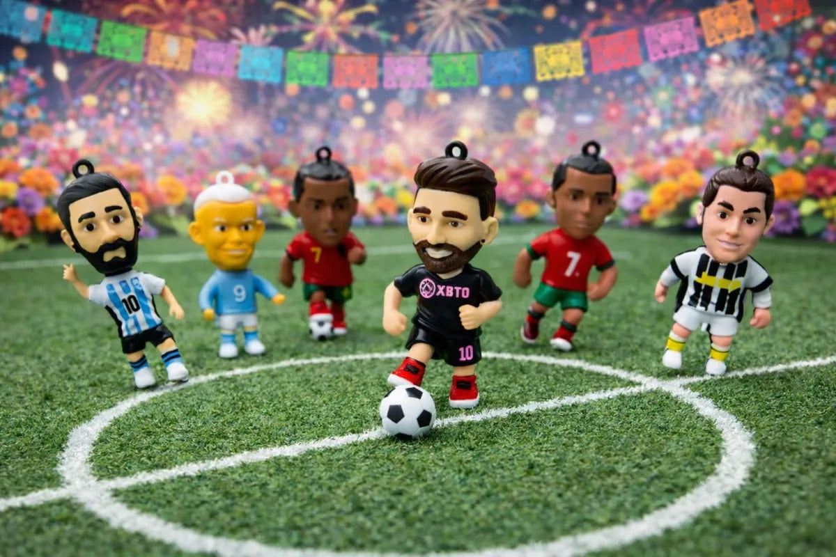 Set 8 Muñecos Futboleros Coleccionables Estilo Caricatura