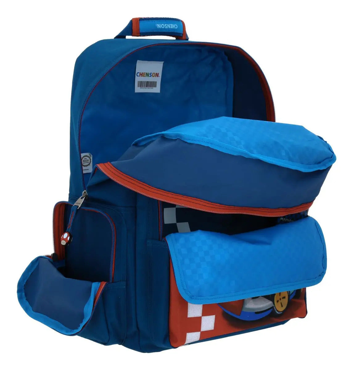 Mochila Grande Chenson Mario Bros Brife Mb70210-9 Azul Liso