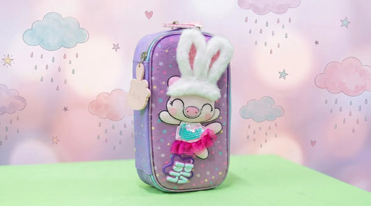Lapicera Infantil  Lluvia Cerdito Con Gorro De Conejo
