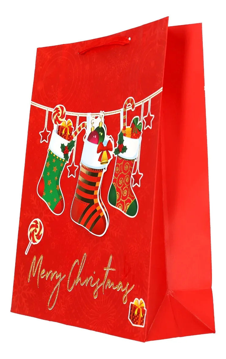Bolsas de Regalo Navideñas Lluvia Ropa Navideña 12 Pzas