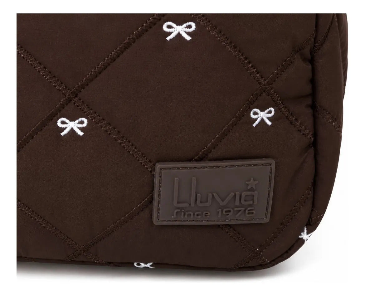 Lonchera Térmica Lluvia Café Chocolate Diseño Rombos Y Moños