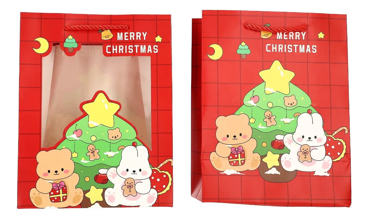 Bolsas de Regalo Navideñas Lluvia Personajes Tiernos 12 Pzas