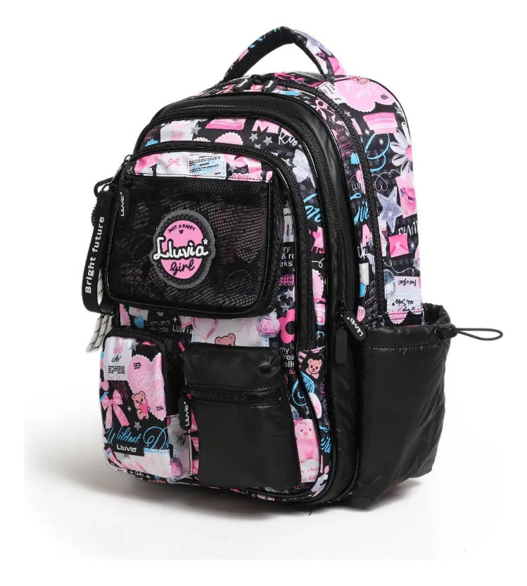 Mochila Lluvia Girl Con Diseño Kawaii Bolsita Transparent