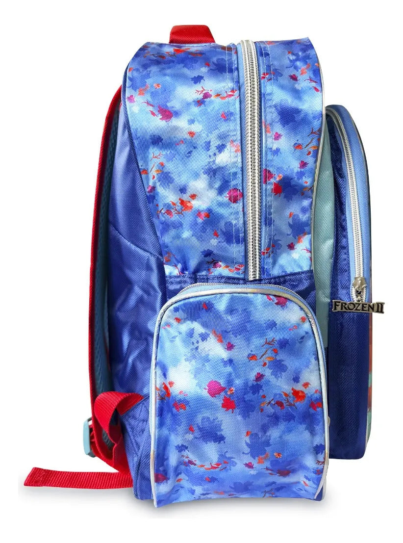 Mochila Escolar Ruz Azul Frozen Elsa Diseño 3D Metálico