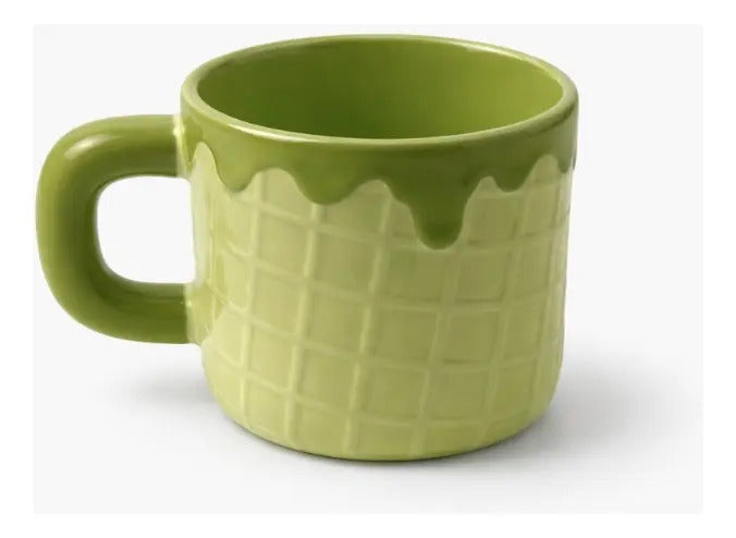 Taza Waffle De Oso Con Tapa Y Cuchara 500 Ml