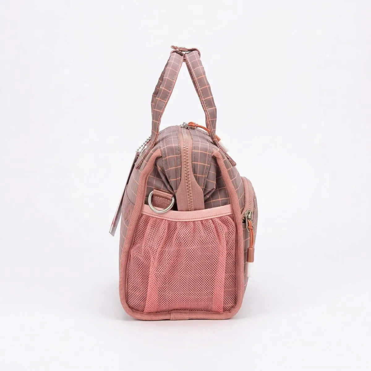 Lonchera Lluvia Rosa Diseño Cuadriculado Unisex