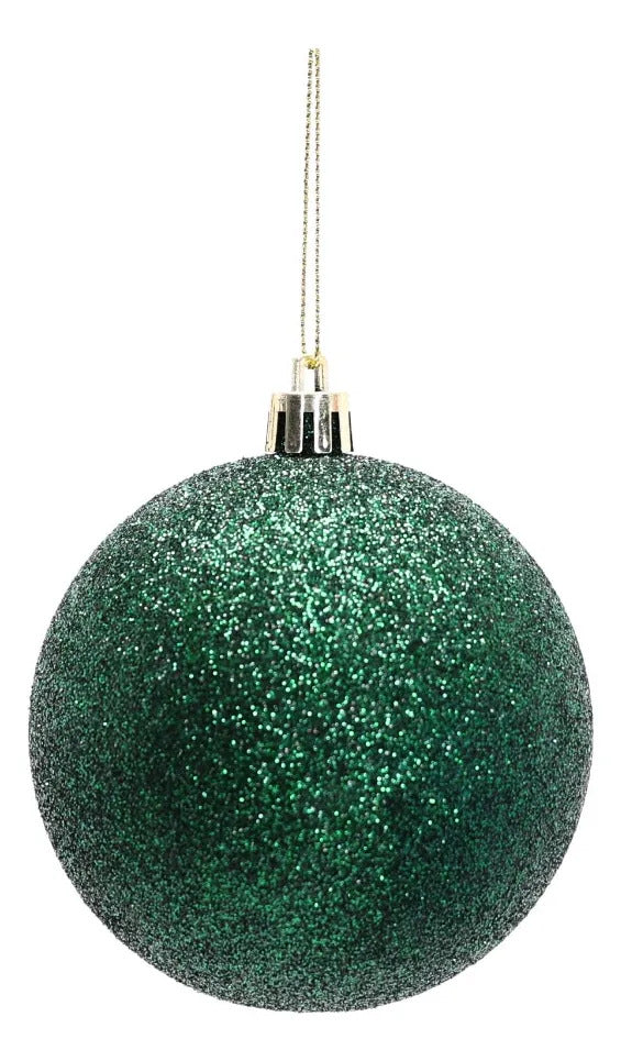 Set Esferas Navideñas Lluvia Verde Esmeralda 8 Cm 30 Piezas