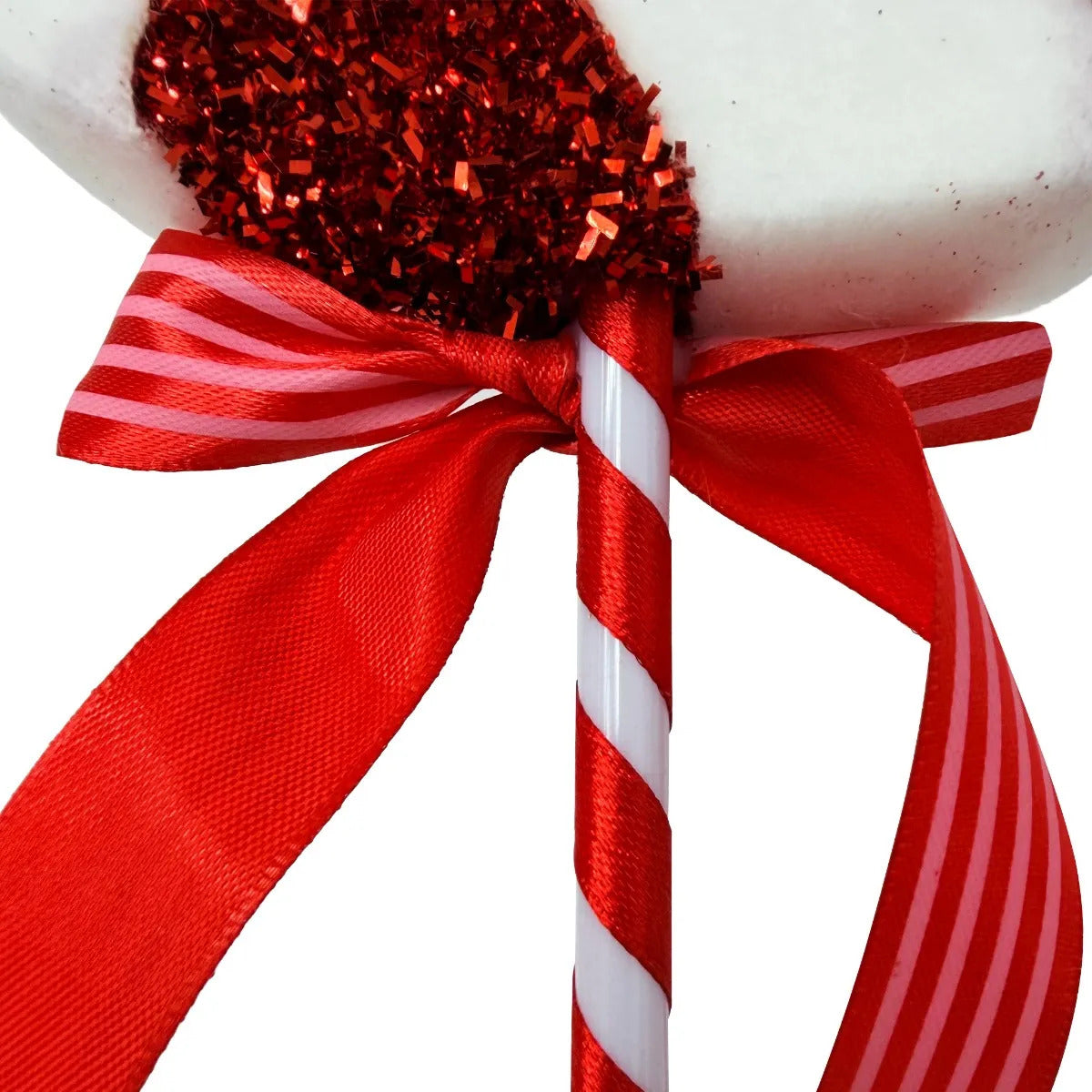 Caramelo Paleta Lluvia Lights Rojo Glitter Metálico 65 cm