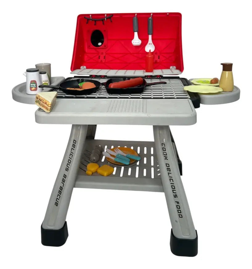 Parrilla Infantil Marca Candy Toys Con Vapor Y Luz 65 Piezas
