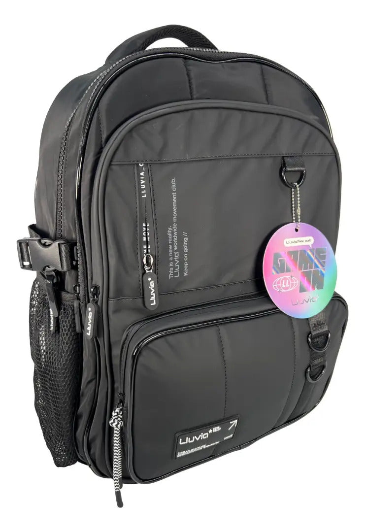 Mochila Juvenil Marca Lluvia Estilo Urbano Negro