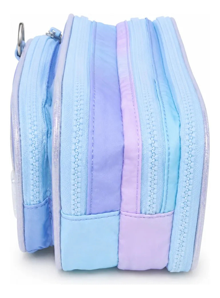 Lapicera Escolar Lluvia Diseño Flores Color Lila Difuminado