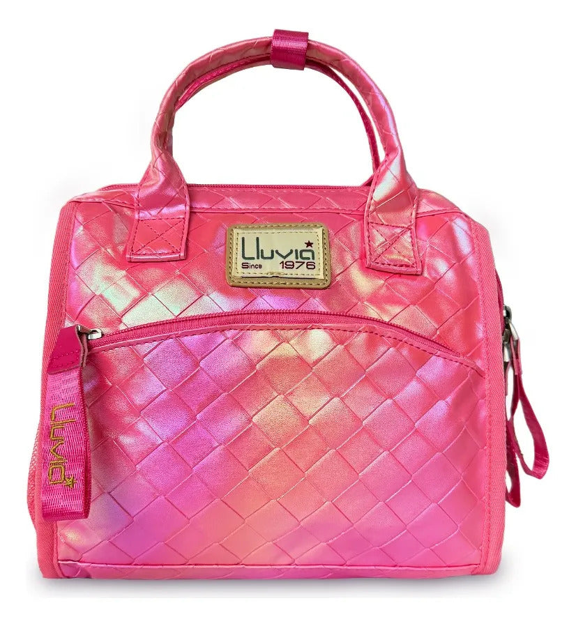 Set Juvenil Lluvia Fucsia Tornasol Diseño Rombos Tres Piezas