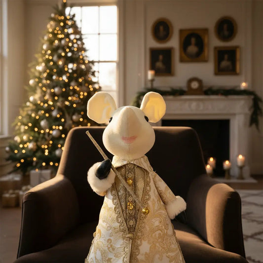 Muñeco Navideño Ratón Director De Orquesta 51x25x20 Cm