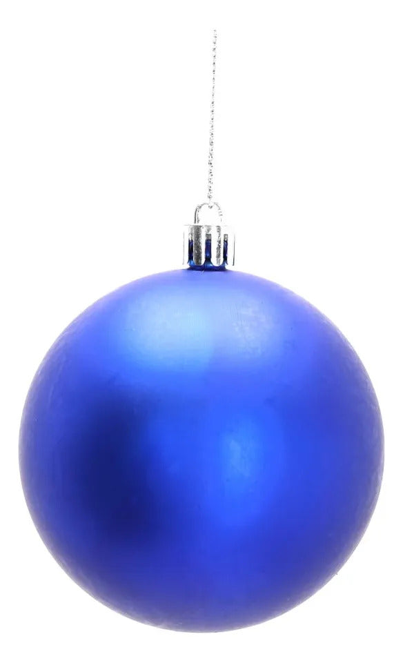 Set Esferas Navideñas Lluvia Azul Rey 30 Piezas 8 Cm