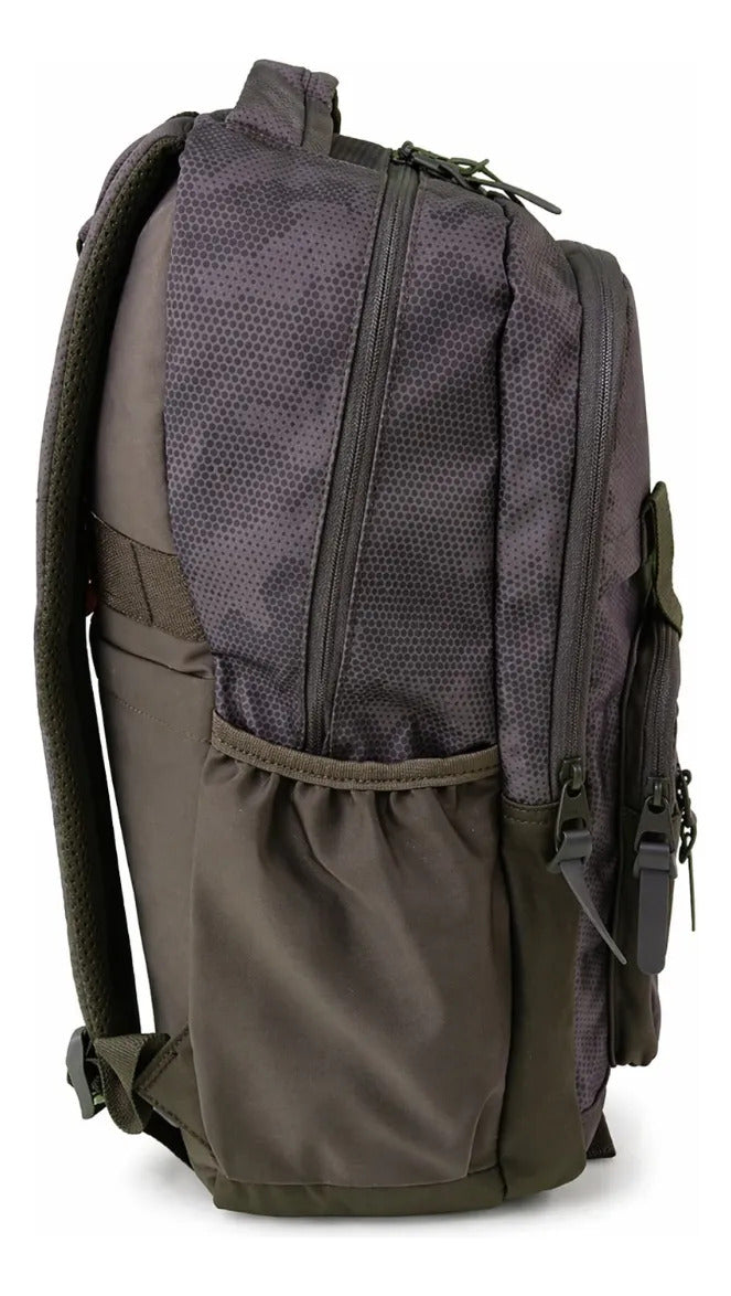 Mochila Lluvia Juvenil  Verde Olivo Con Diseño Camuflaje