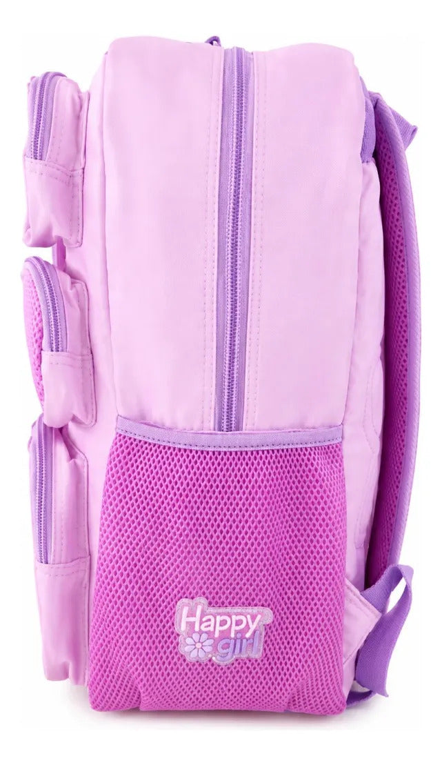 Mochila Chenson Happy Girl Con 5 Compartimientos Rosa
