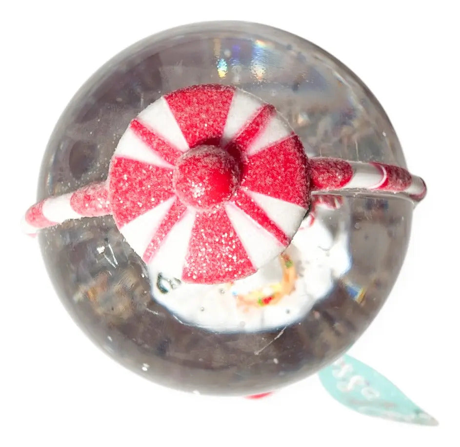 Lámpara Navideña Globo Con Muñecos De Nieve 21x13x8 Cm