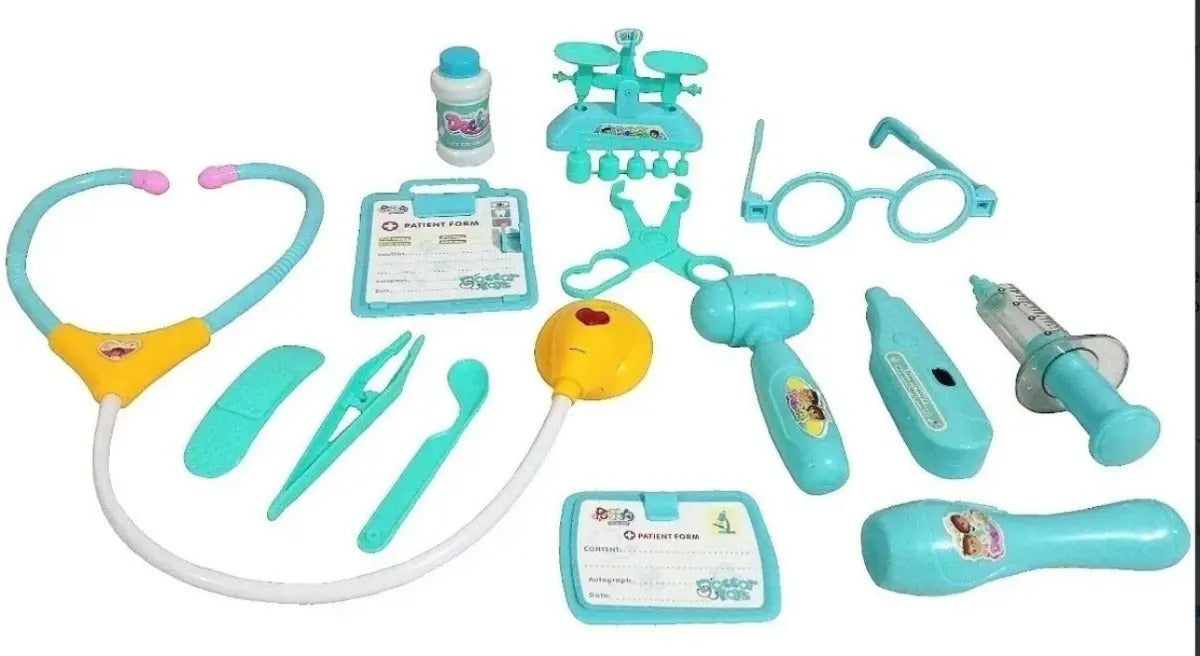 Set Doctor Infantil 15 Piezas Estetoscopio Con Luz Y Sonido