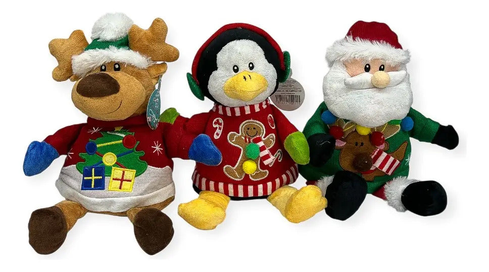 Muñecos Navideños 3 Piezas 20x10x14 Cm Marca Luvia