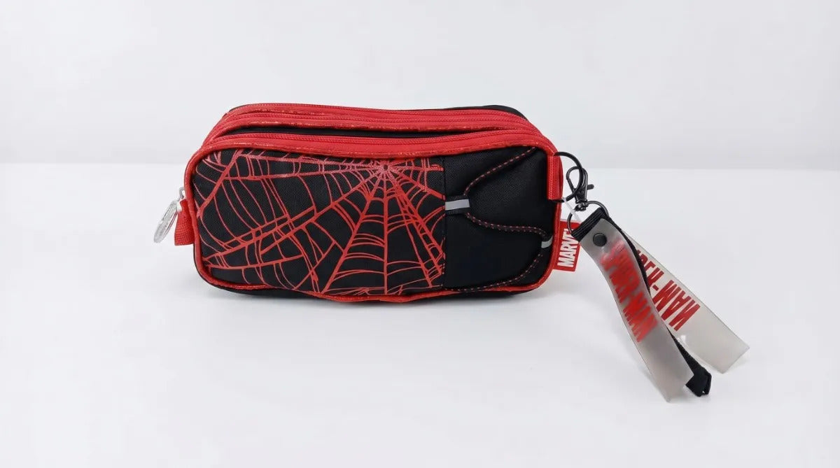 Lapicera Escolar Ruz Spider-man Negro Con Rojo Triple Cierre