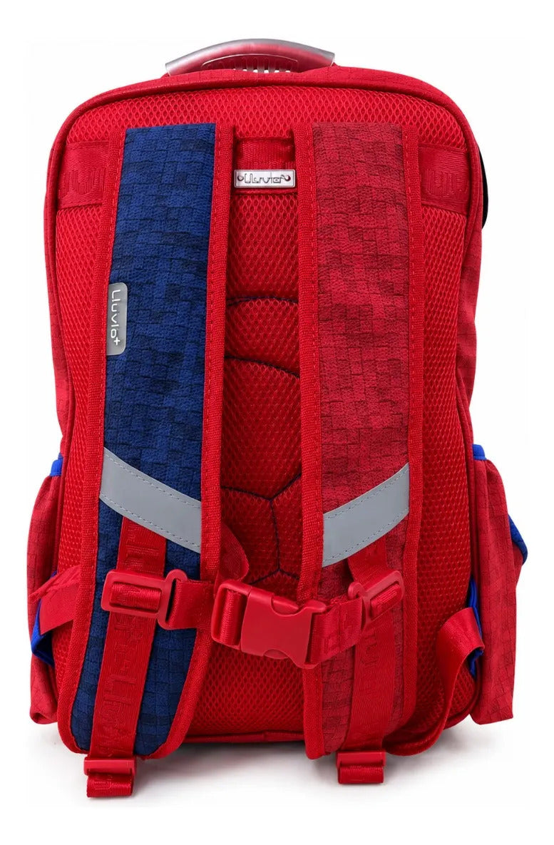 Mochila Primaria Lluvia Grande 3 Bolsillos Diseño Futbol