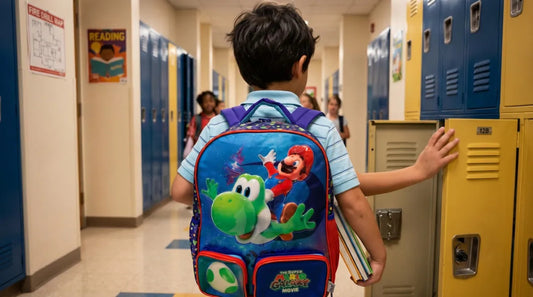 Mochila Primaria Ruz Super Mario Galaxy Con Mario Y Yoshi